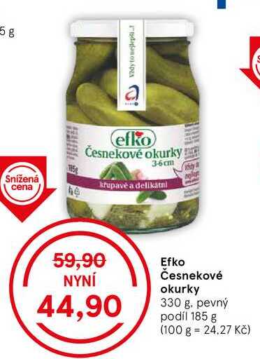 Efko Česnekové okurky, 330 g