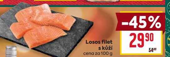 Losos filet s kůží cena za 100 g 