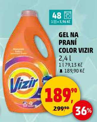 GEL NA PRANÍ COLOR VIZIR, 2,4 l