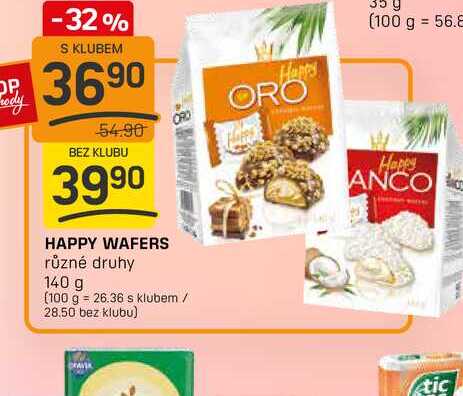 HAPPY WAFERS různé druhy 140 g 