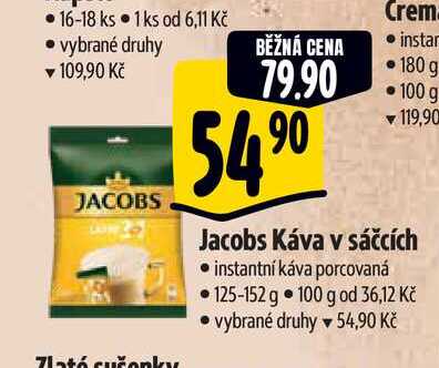  Jacobs Káva v sáčcích instantní káva porcovaná 125-152 g 