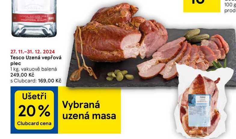 Tesco Uzená vepřová plec, 1 kg, vakuově balená