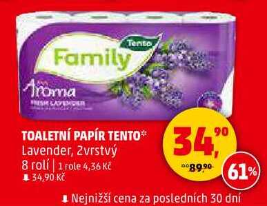 TOALETNÍ PAPÍR TENTO Lavender, 2vrstvý, 8 rolí 