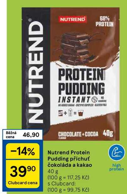 Nutrend Protein Pudding příchuť čokoláda a kakao, 40 g