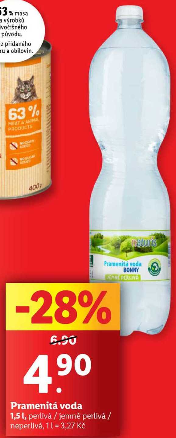 Pramenitá voda, 1,5 l