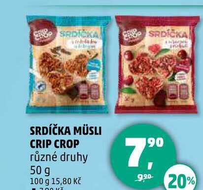 SRDÍČKA MÜSLI CRIP CROP různé druhy, 50 g