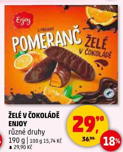 ŽELÉ V ČOKOLÁDĚ ENJOY různé druhy, 190 g 