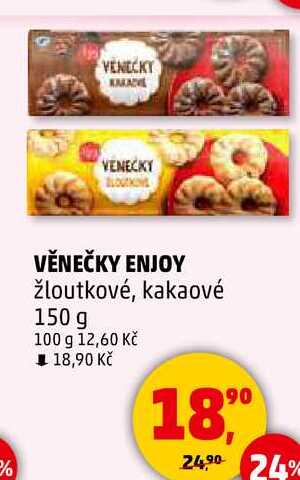 VĚNEČKY ENJOY žloutkové, kakaové, 150 g