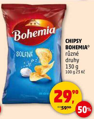 CHIPSY BOHEMIA různé druhy, 130 g 