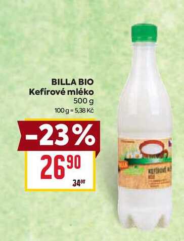 BILLA BIO Kefírové mléko 500 g 