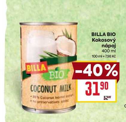 BILLA BIO Kokosový nápoj 400 ml 