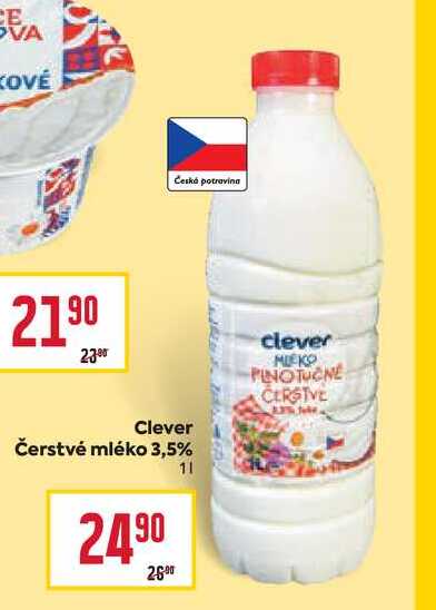 Clever Čerstvé mléko 3,5% 1l