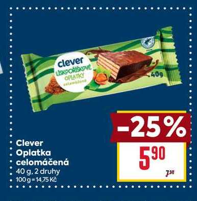 Clever Oplatka celomáčená 40 g