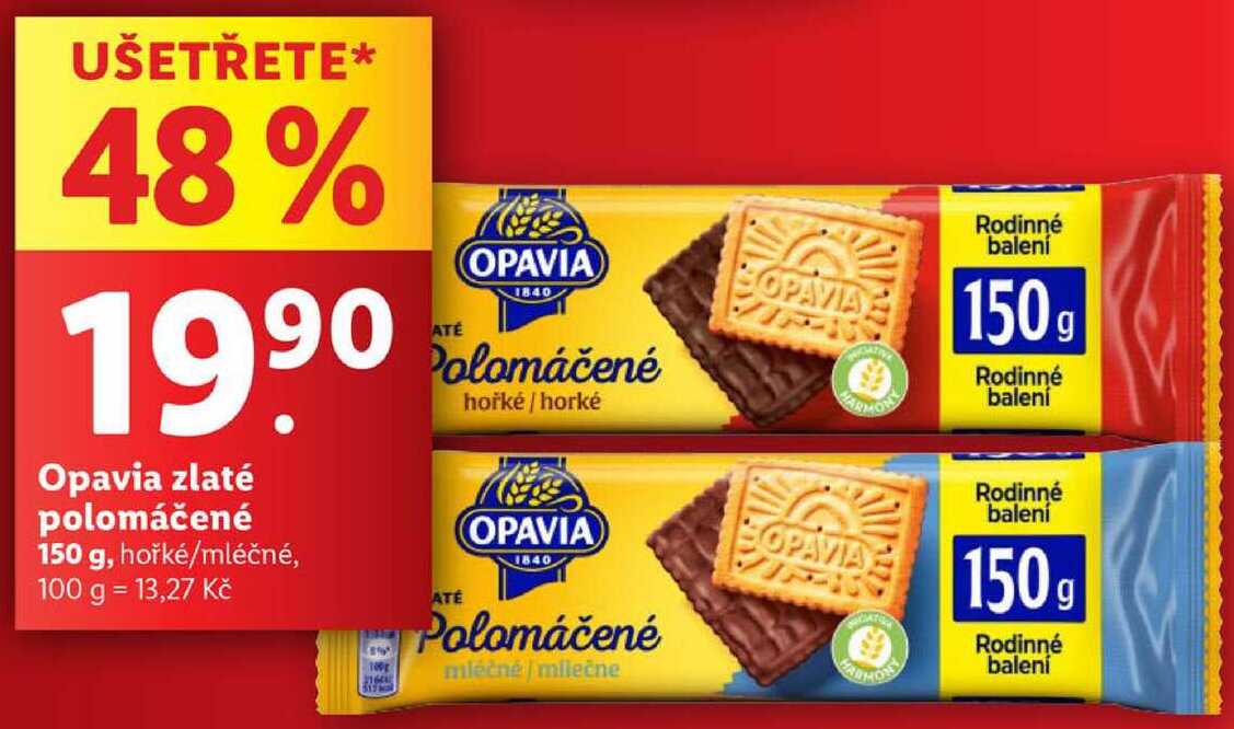 Opavia zlaté polomáčené, 150 g