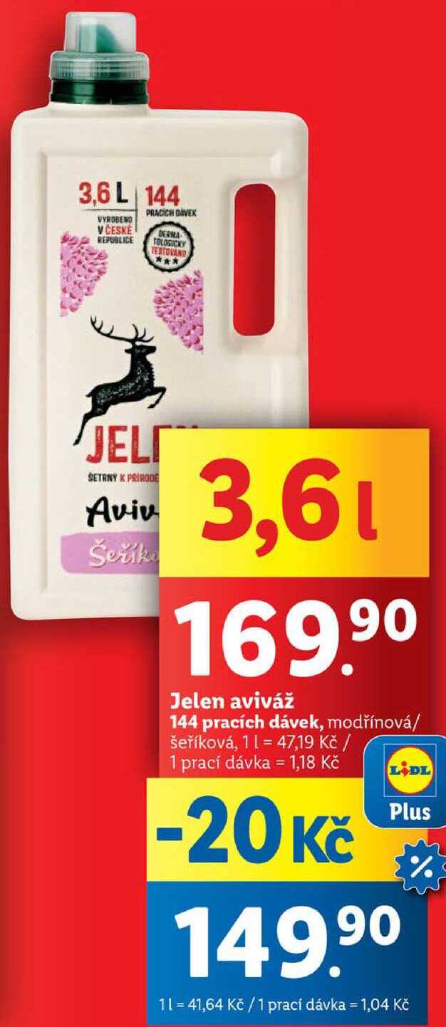 Jelen aviváž, 144 pracích dávek