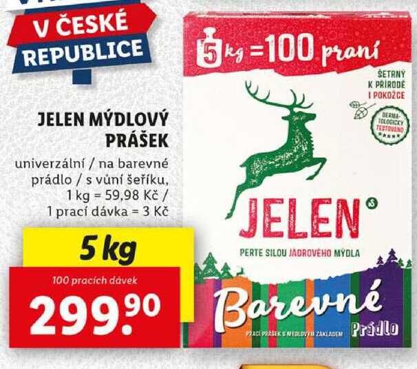 JELEN MÝDLOVÝ PRÁŠEK, 5 kg/100 PD