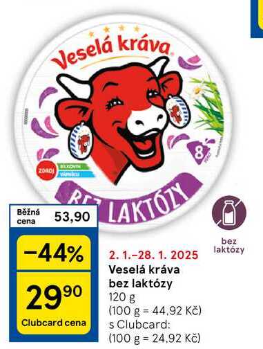 Veselá kráva bez laktózy, 120 g