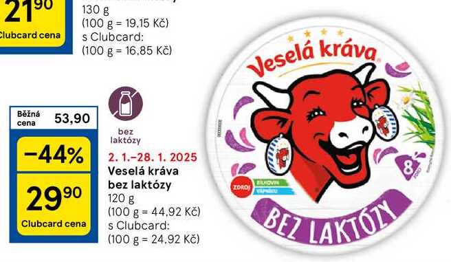 Veselá kráva bez laktózy, 120 g 