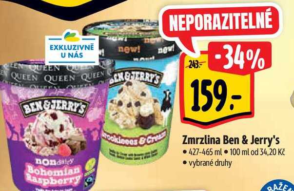  Zmrzlina Ben & Jerry's  427-465 ml   