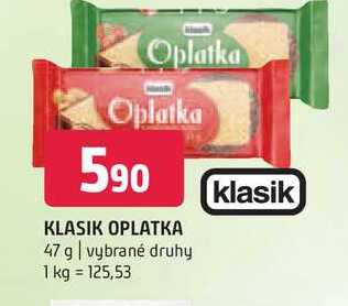 Klasik oplatka 47 g vybrané druhy 