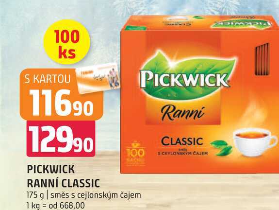 Pickwick ranní classic 175 g směs s cejlonským čajem