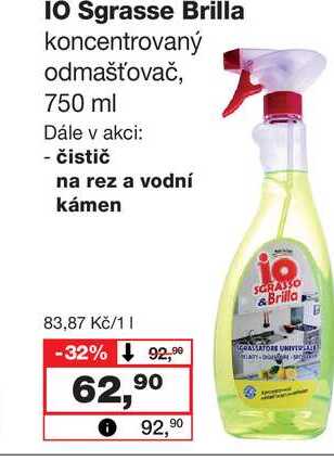 Sgrasse Brilla koncentrovaný odmašťovač, 750 ml 