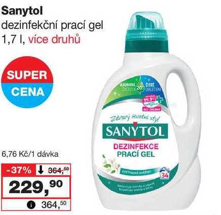 Sanytol dezinfekční prací gel 1,7l