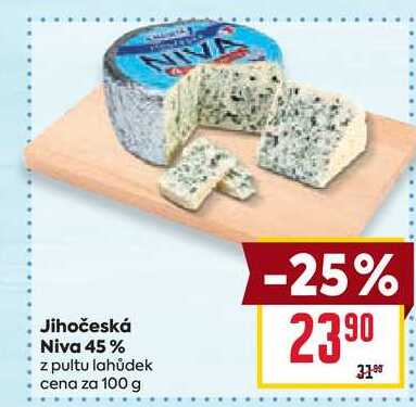 Jihočeská Niva 45% z pultu lahůdek cena za 100 g