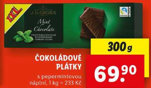 ČOKOLÁDOVÉ PLÁTKY, 300 g