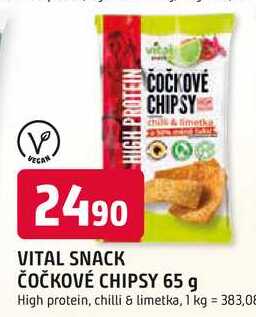 VITAL SNACK ČOČKOVÉ CHIPSY 65 g 