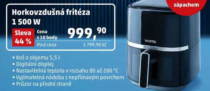 Horkovzdušná fritéza 1 500 W 