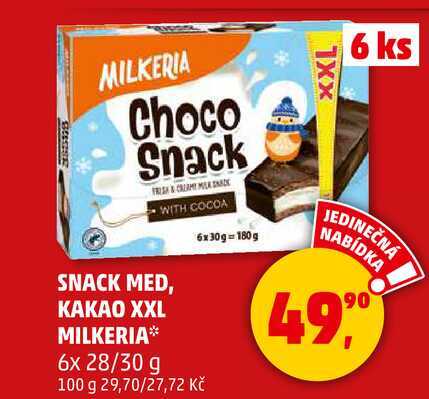 SNACK MED, KAKAO XXL MILKERIA, 6x 28/30 g 