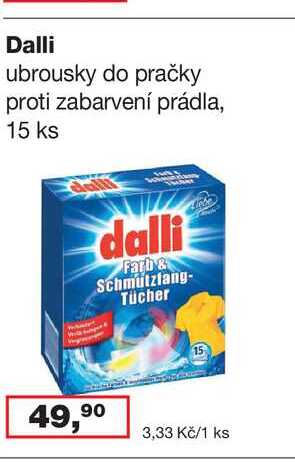 Dalli ubrousky do pračky proti zabarvení prádla, 15 ks 