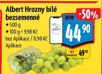 Albert Hrozny bílé bezsemenné 500 g 