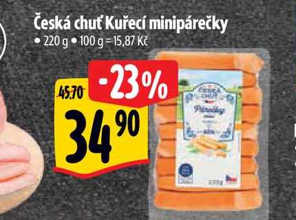 Česká chuť Kuřecí minipárečky 220 g 