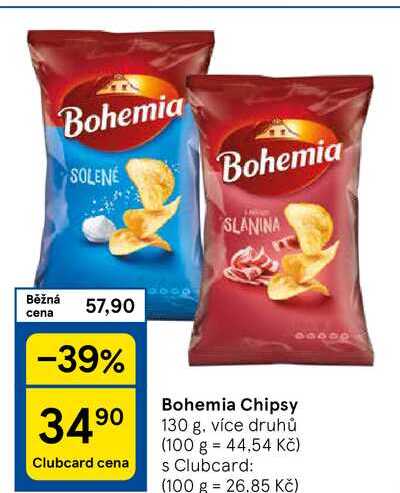 Bohemia Chipsy, 130 g, více druhů 