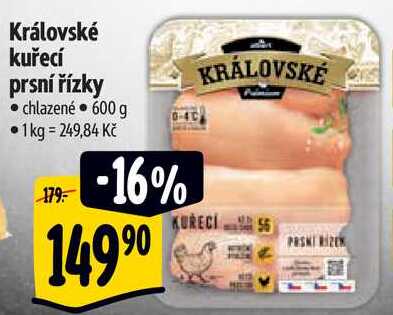 Královské kuřecí prsní řízky, 600 g