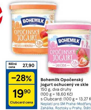 Bohemilk Opočenský jogurt ochucený ve skle, 150 g