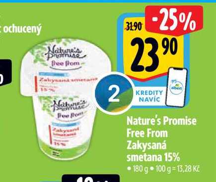  t Nature's Promise Free From Zakysaná smetana 15% 180 g  