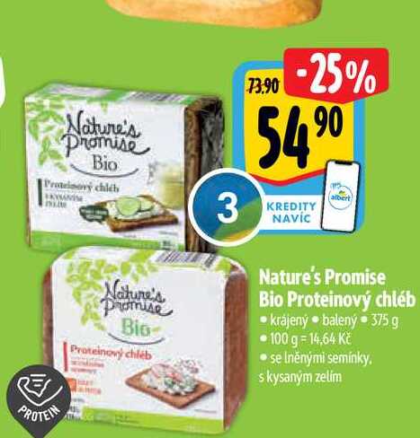   Nature's Promise Bio Proteinový chléb  375 g