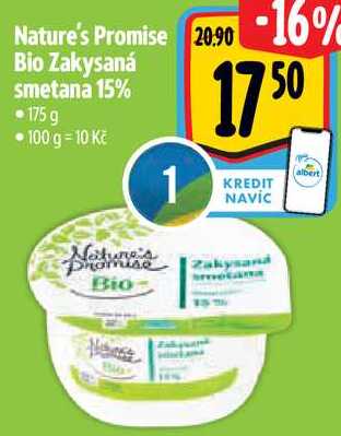 Nature's Promise Bio Zakysaná smetana 15%, 175 g 