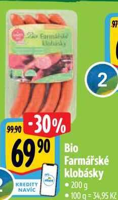 Bio Farmářské klobásky, 200 g 