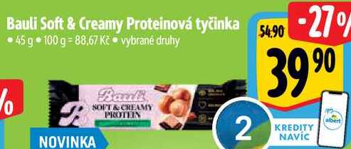 Bauli Soft & Creamy Proteinová tyčinka, 45 g