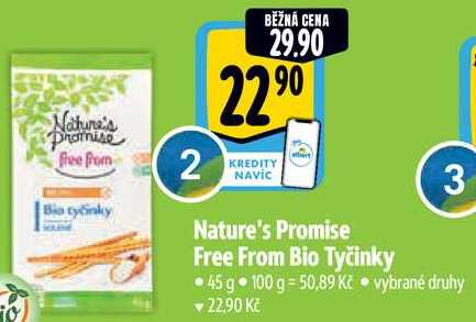 Nature's Promise Free From Bio Tyčinky, 45 g