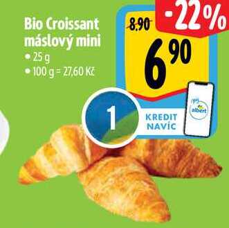 Bio Croissant máslový mini, 25 g