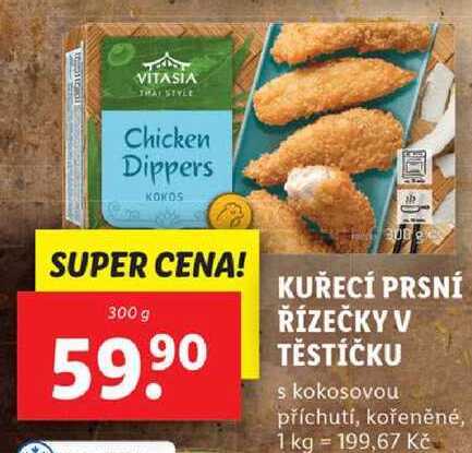 KUŘECÍ PRSNÍ ŘÍZEČKY V TĚSTÍČKU, 300 g