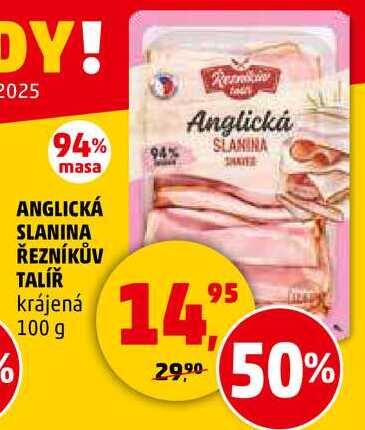 ANGLICKÁ SLANINA ŘEZNÍKŮV TALÍŘ krájená, 100 g 