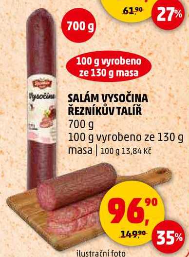 SALÁM VYSOČINA ŘEZNÍKŮV TALÍŘ, 700 g