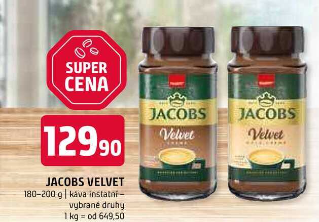 Jacobs Velvet instantní káva 180- 200g