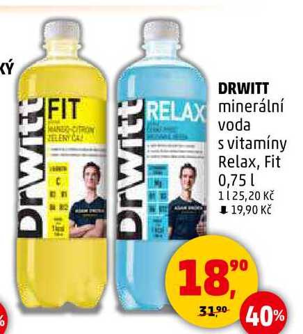 DRWITT RELAX minerální voda s vitamíny, 0,75 l 